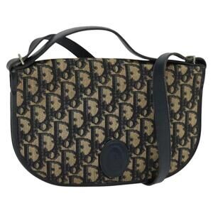 DIOR Trotter Canvas Shoulder Bag Navy